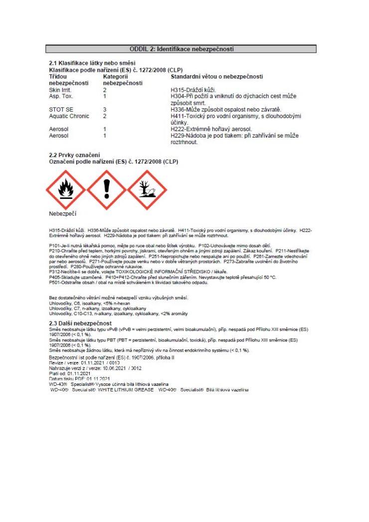 WD-40 Specialist Vazelína bílá lithiová 400 ml