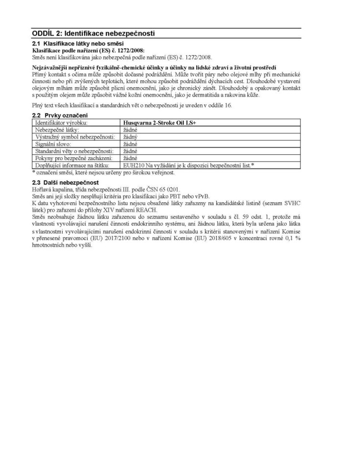 HUSQVARNA 5780370-02 Olej motorový 2 - takt LS+ 1L