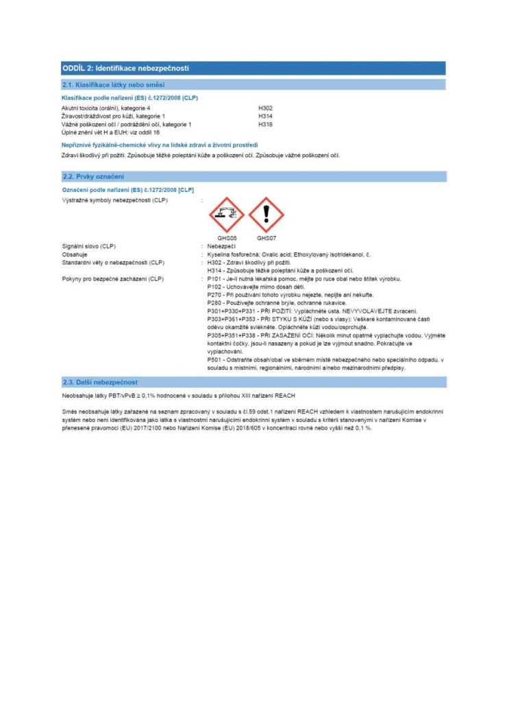 HG101 odstraňovač cementových povlaků 1L