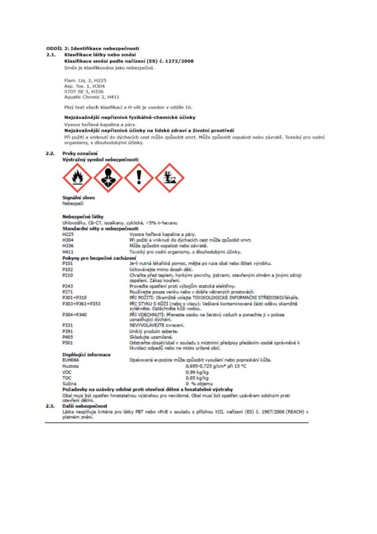 Severochema technický benzín 700 ml