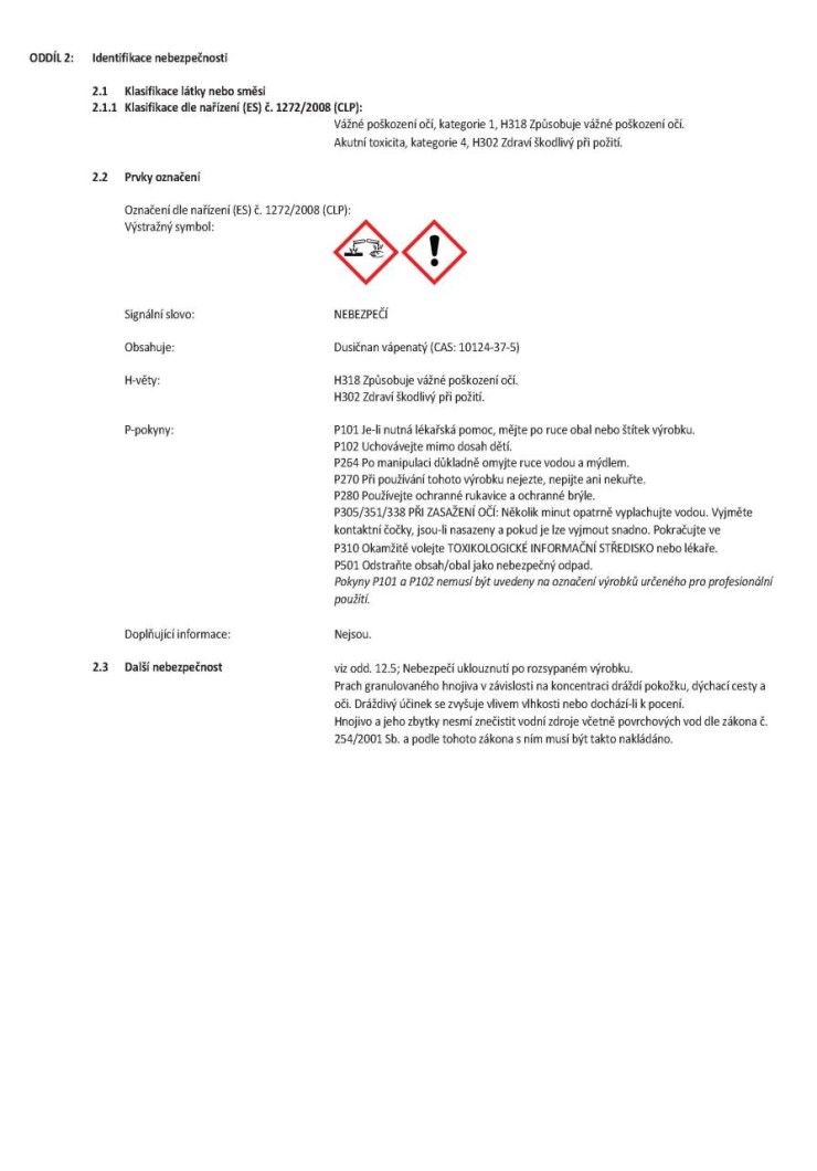 AGRO 000312 Ledek vápenatý 3kg