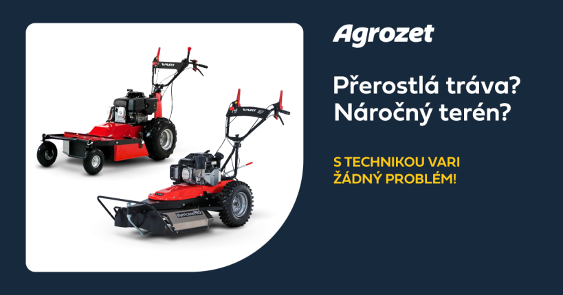 Přerostlá tráva? Náročný terén? S technikou VARI žádný problém.