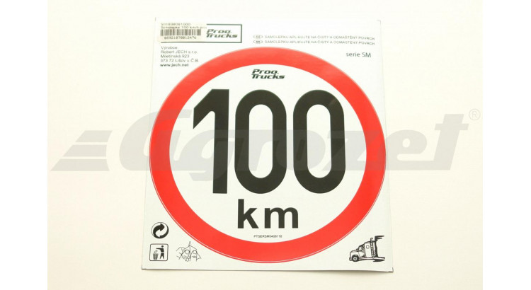 Samolepka 100 km/hod. 19 cm