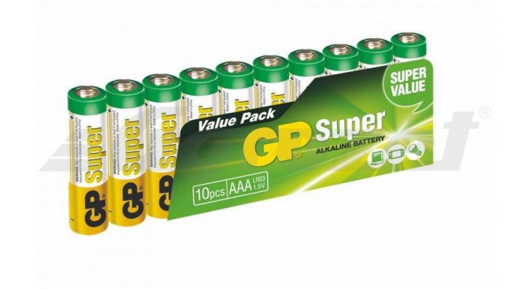 GP Super LR03 (AAA), Alkalická baterie 10 ks ve fólii
