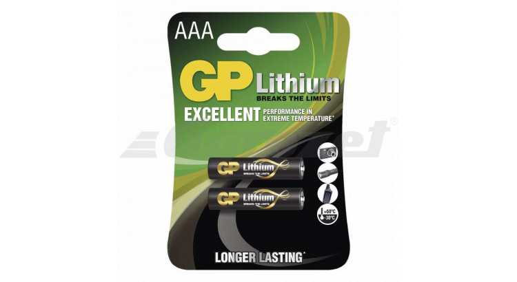 GP lithiová HR03 Baterie (AAA) 2 ks v blistru