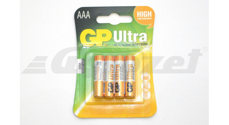 GP Ultra LR03 (AAA) Alkalická baterie, 4 ks v blistru