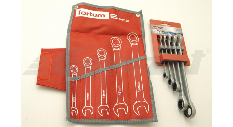 Fortum 4720102 Klíče ráčnové OP 5 ks 8-19