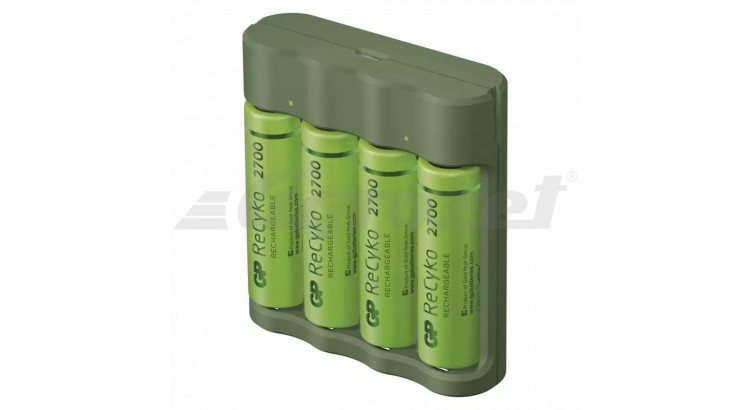 EMOS B52427U Nabíječka baterií GP Everyday B421 + 4× AA ReCyko 2700 + USB
