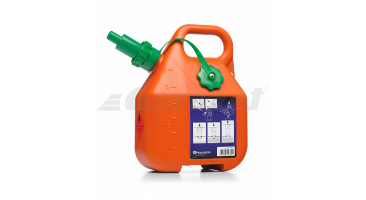 Husqvarna 505698001 Benzínový kanystr oranžový s plnící hubicí 6 l