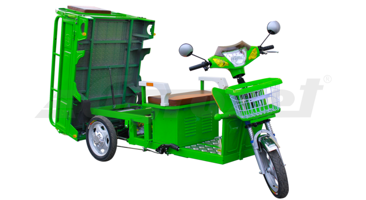 Nákladní elektrická tříkolka ADVENTO zelená, gear
