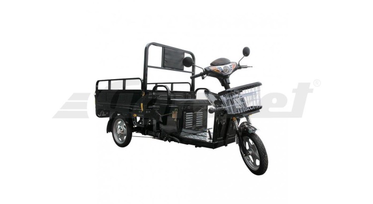 Nákladní elektrická tříkolka ADVENTO černá, gear, 2x bat, balancer, terénní kola