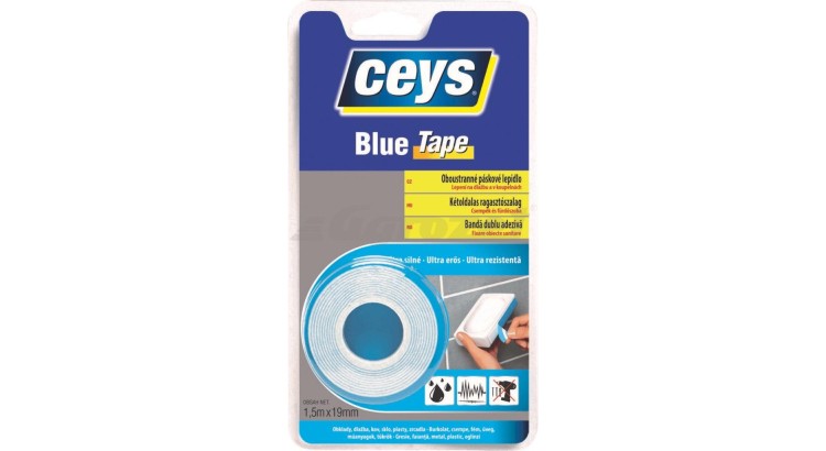 ceys 48507640 Blue tape Oboustranná lepící páska 1,5m x 19mm