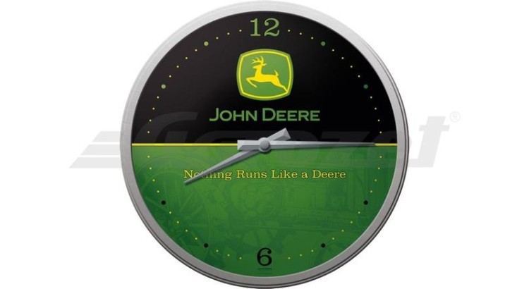 Nástěnné hodiny Logo Black John Deere