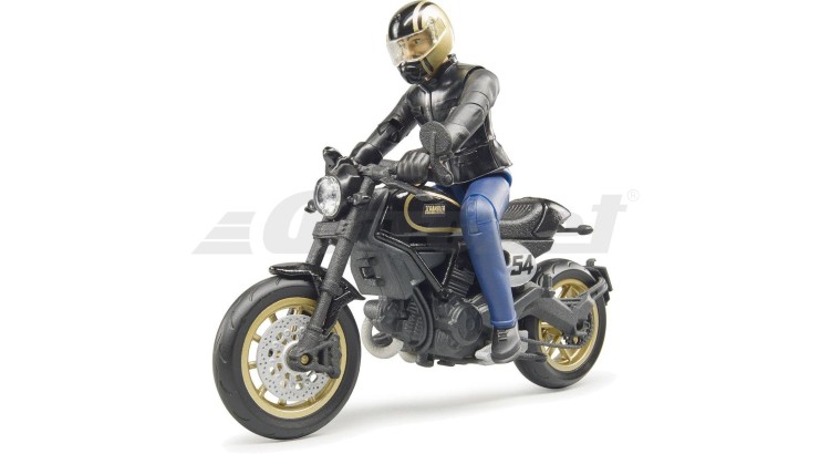Motocykl Scrambler Ducati Cafe Racer s jezdcem Bruder 63051