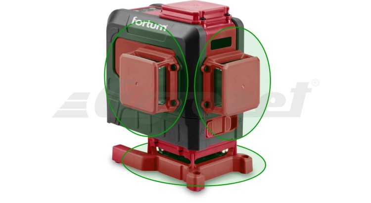 FORTUM 4780216 Laser zelený 3D liniový, křížový samonivelační