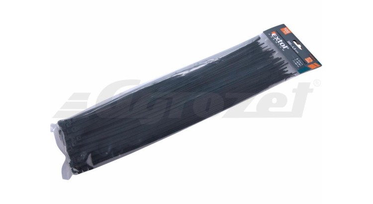 Extol Premium 8856164 Pásky stahovací na kabely černé, 380x4,8mm, 100ks