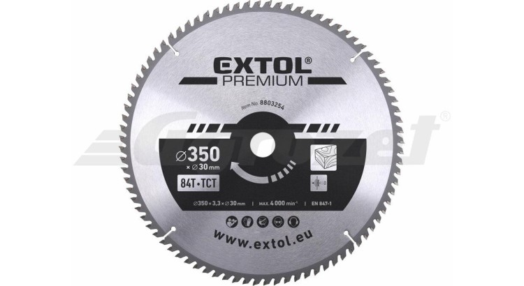Extol Premium 8803254 Kotouč pilový s SK plátky, O 350x3,3x30mm, 84T