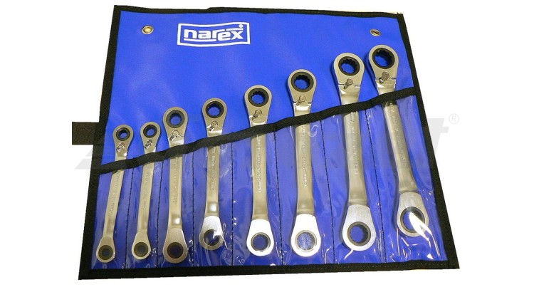 Narex 443000989 Sada klíčů 8dílná ráčnových oboustranných vinyl DIN3113