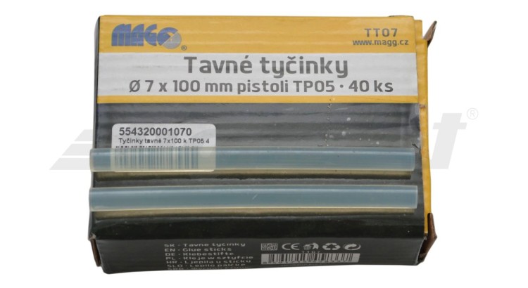 Magg TT07 Tavné tyčinky 7 x 100 mm k pistoli TP05, bal./40 ks