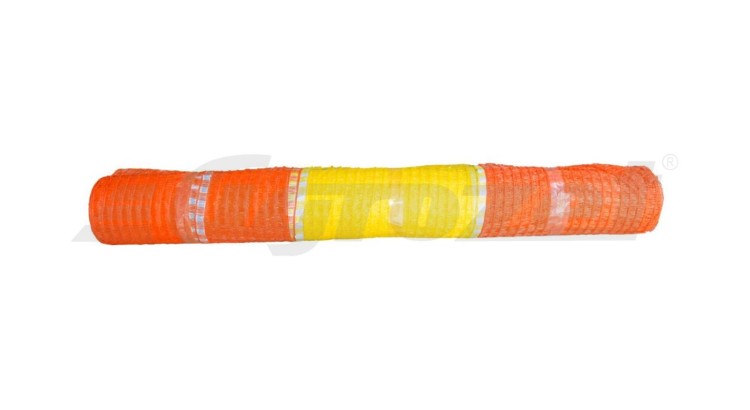 Síť ochranná 1,5 m s reflexním páskem, žlutá + oranžová