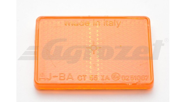 Odrazka obdelníková oranžová samolepící ( 57 mm x 39 mm)