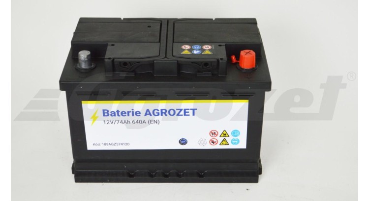 Baterie AGROZET Premium 12V/74Ah (640A EN)