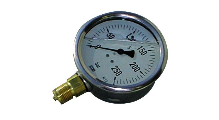 Manometr 0-250 Bar pro tlak otevření hradící stěny