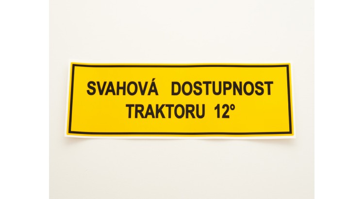 59116689 Štítek svahová dostupnost 12°