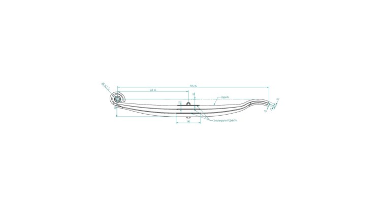 Pero parabolické s pouzdrem 6T š100/síla27/počet listů3-délka1100/24- odpr.50mm