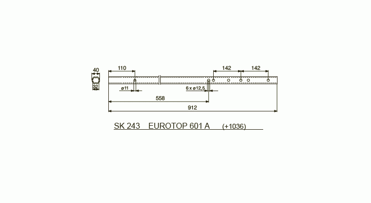 Držák pružin TOP na 3 pera L-912mm