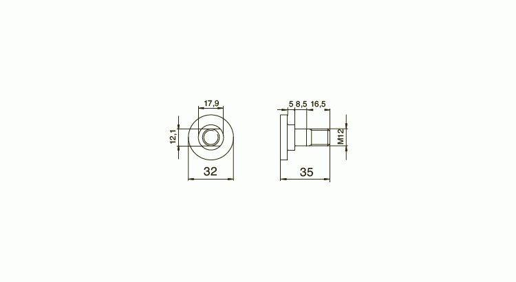 Šroub nože M12x30 CAT pr 19mm st typ