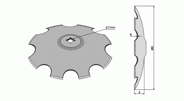 Disk zubatý 660 41x41 8 mm s ploškou