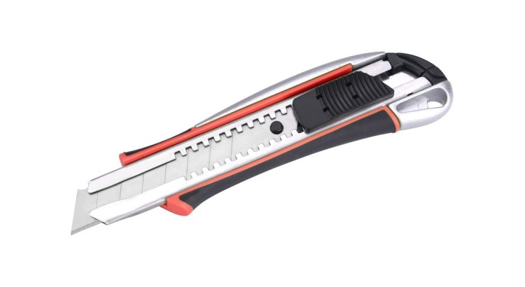 EXTOL 8855024 Nůž ulamovací kovový s výstuhou, 18mm Auto-lock