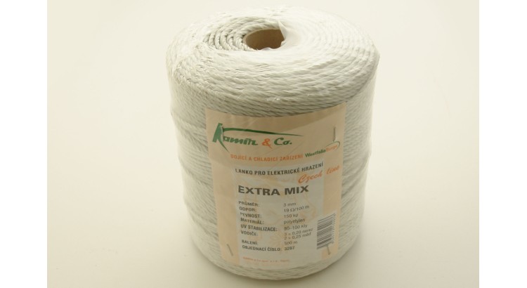 33207 Polyetylenové lanko pro elektrické ohradníky EXTRA MIX