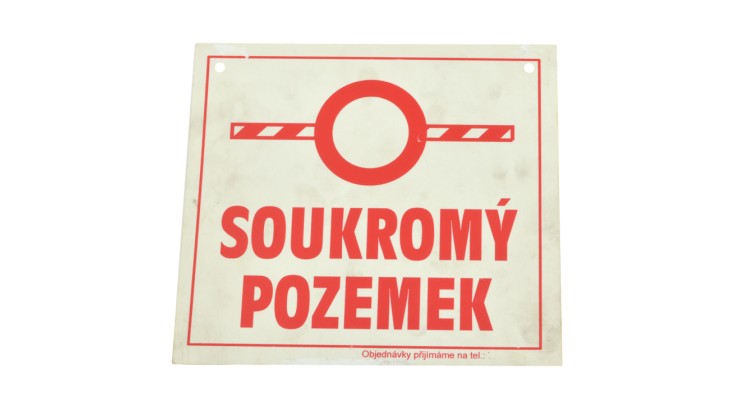 Tabulka varovná SOUKROMÝ POZEMEK