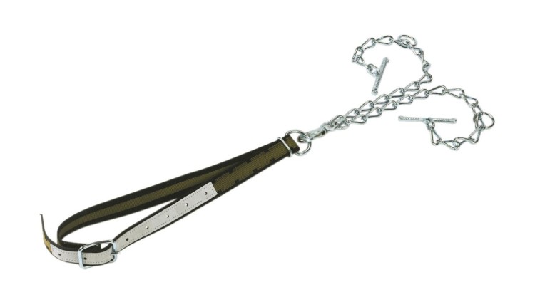 KERBL 12504 Obojek pro skot Top-Quality, 130x4cm, dvojitý řetěz s karabinou