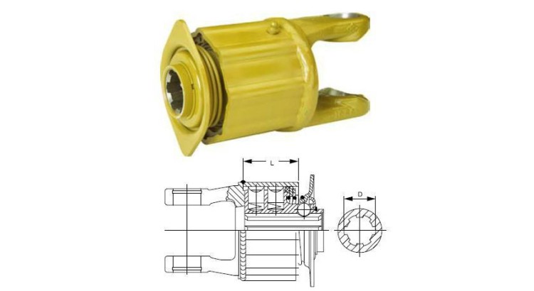 Spojka K33B, 900 Nm, W2200, 1 3/8" Z=6