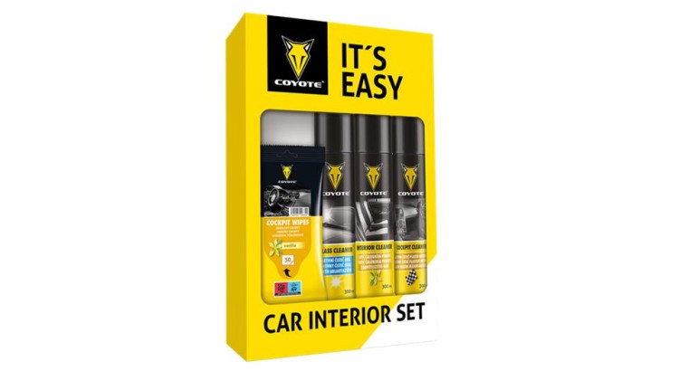 COYOTE Interios set- čistící ubrousky, čistič plastů, skel a čalounění