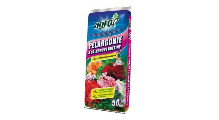 AGRO 00015A Substrát pro pelargonie a jiné balkónové květiny 50l