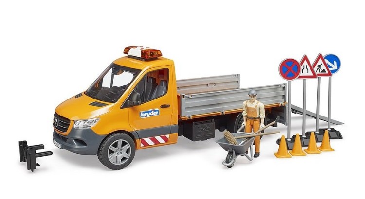 MB Sprinter komunál s řidičem a příslušenstvím Bruder 02677
