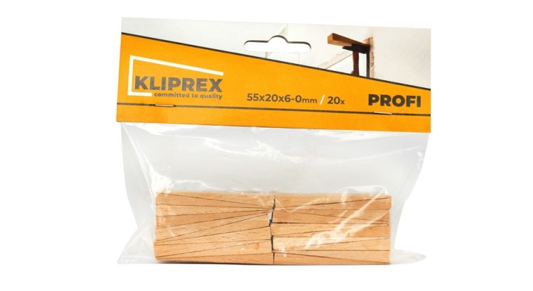 Klínky dřevěné BK 20ks/55x20x6-0