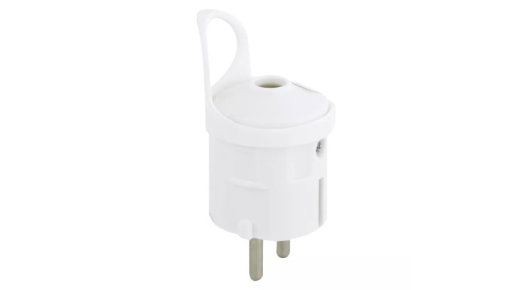 Emos P0038 Vidlice přímá pro prodlužovací kabel, bílá