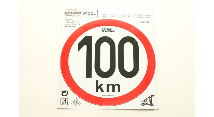 Samolepka 100 km/hod. 19 cm