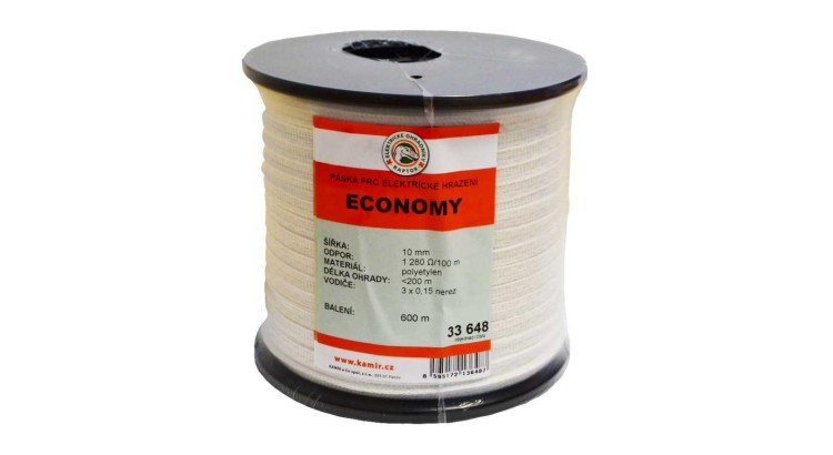 3648 Polyetylenová páska pro elektrické ohradníky ECONOMY 10 mm