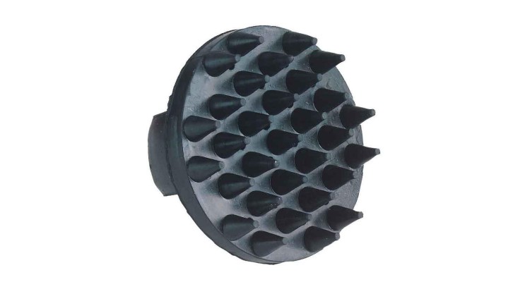 Hřeblo gumové k masáži s páskou pro ruku černé