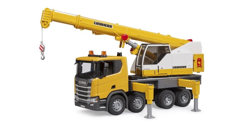 Bruder 3571 SCANIA 560R jeřáb Liebherr se světelným a zvukovým modulem