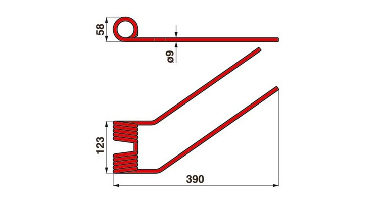Fella-Werke GmbH 461111 Pružina Fella levá