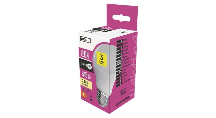 EMOS ZQ5130 Žárovka LED Classic A60 7,3W E27 teplá bílá