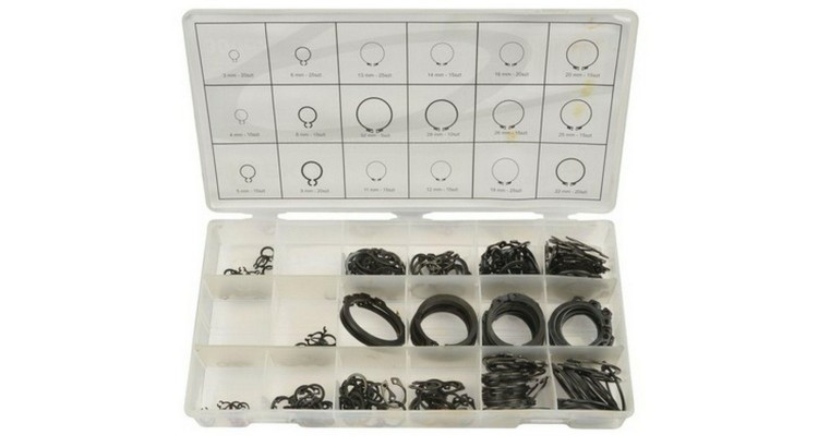 Geko G02802 Pojistné kroužky sada 300ks, R1-R19, pr. 3 -32mm