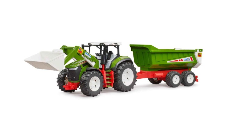 Bruder 3452 ROADMAX Traktor s čelním nakladačem a vozem